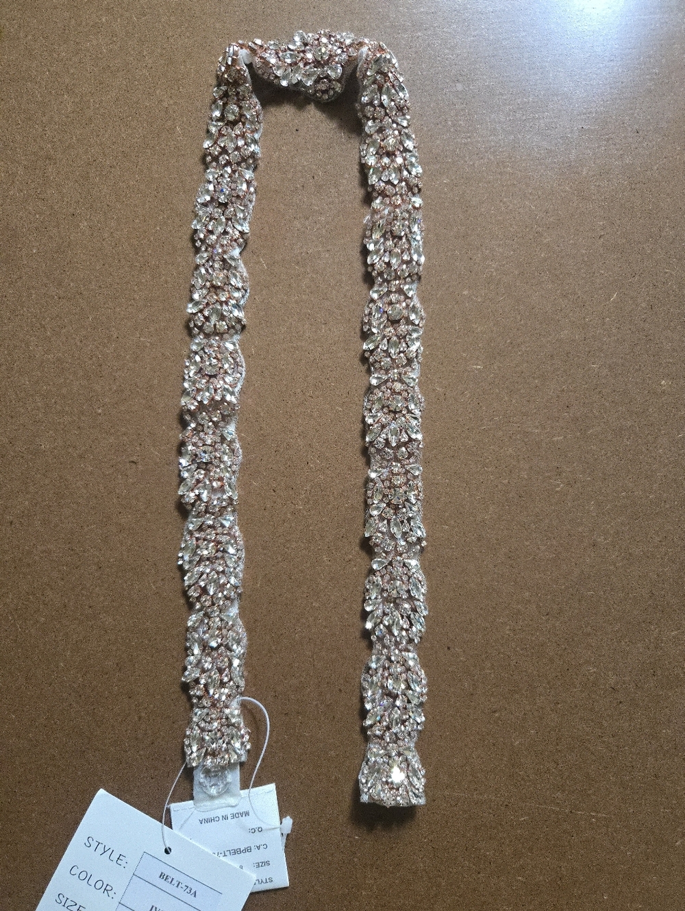 Embellished Rose Gold Crystal Women's Belt by